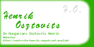 henrik osztovits business card